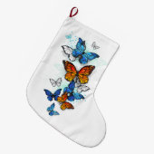 Vliegende Vlinders Morpho en Monarch Grote Kerstsok (Voorkant (Hangend))