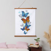 Vliegende Vlinders Morpho en Monarch Hangend Wandkleed (Slaapkamer)