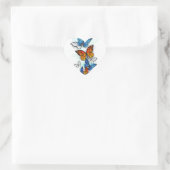 Vliegende Vlinders Morpho en Monarch Hart Sticker (Tas)
