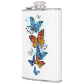 Vliegende Vlinders Morpho en Monarch Heupfles (Links)