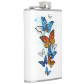 Vliegende Vlinders Morpho en Monarch Heupfles (Rechts)