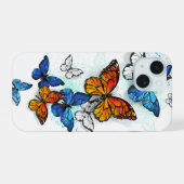 Vliegende Vlinders Morpho en Monarch iPhone 15 Case (Achterkant horizontaal)