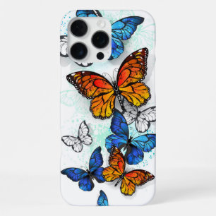 Vliegende vlinders Morpho en Monarch iPhone 16 Pro Max Hoesje
