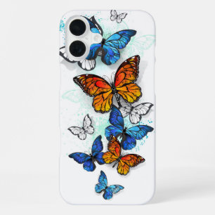 Vliegende Vlinders Morpho en Monarch iPhone 16 Plus Hoesje