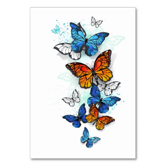 Vliegende Vlinders Morpho en Monarch Kaart (Voorkant)