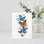 Vliegende Vlinders Morpho en Monarch Kaart (Staand voorkant)