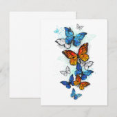 Vliegende Vlinders Morpho en Monarch Kaart (Voorkant / Achterkant)