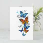 Vliegende Vlinders Morpho en Monarch Kaart (Staand voorkant)