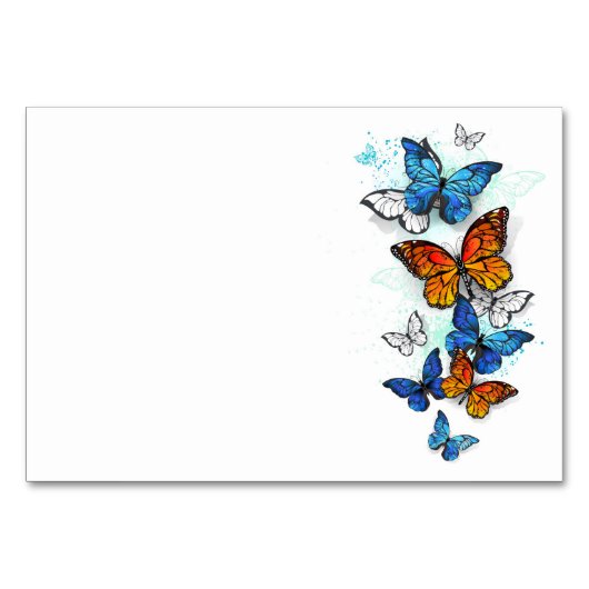 Vliegende Vlinders Morpho en Monarch Kaart (Voorkant)