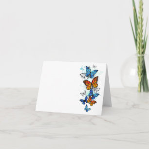 Vliegende Vlinders Morpho en Monarch Kaart