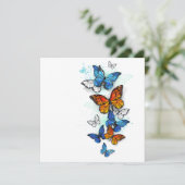 Vliegende Vlinders Morpho en Monarch Kaart (Staand voorkant)