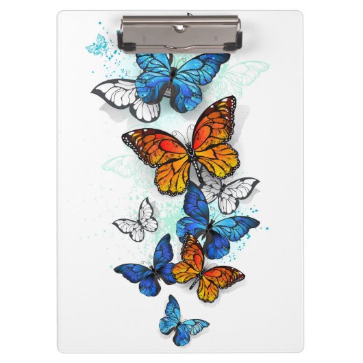 Vliegende Vlinders Morpho en Monarch Klembord (Voorkant)