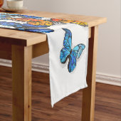 Vliegende Vlinders Morpho en Monarch Korte Tafelloper (Voorbeeld)