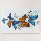 Vliegende Vlinders Morpho en Monarch Legpuzzel (Horizontaal)