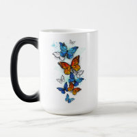 Vliegende Vlinders Morpho en Monarch