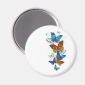 Vliegende Vlinders Morpho en Monarch Magneet (Voorkant / Achterkant)