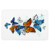 Vliegende Vlinders Morpho en Monarch Magneet (Horizontaal)