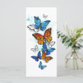 Vliegende Vlinders Morpho en Monarch Menu (Staand voorkant)