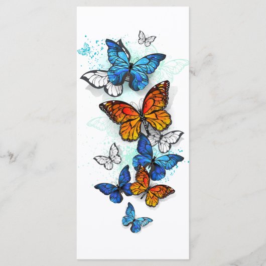 Vliegende Vlinders Morpho en Monarch Menu (Voorkant)