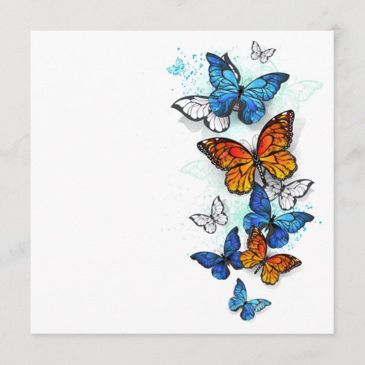 Vliegende vlinders Morpho en Monarch Menu (Voorkant)