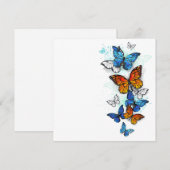 Vliegende vlinders Morpho en Monarch Menu (Voorkant / Achterkant)