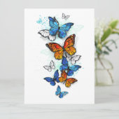 Vliegende Vlinders Morpho en Monarch Menu (Staand voorkant)