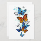 Vliegende Vlinders Morpho en Monarch Menu (Voorkant / Achterkant)