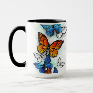 Vliegende Vlinders Morpho en Monarch Mok