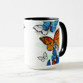 Vliegende Vlinders Morpho en Monarch Mok (Voorkant rechts)