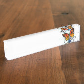 Vliegende Vlinders Morpho en Monarch Naambordje (Zijkant)