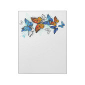 Vliegende vlinders Morpho en Monarch Notitieblok (Linkerzijde)
