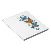 Vliegende Vlinders Morpho en Monarch Notitieblok (Schuin)