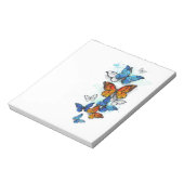 Vliegende Vlinders Morpho en Monarch Notitieblok (Linkerzijde)