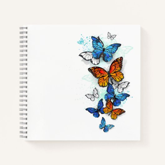 Vliegende Vlinders Morpho en Monarch Notitieboek (Voorkant)