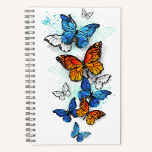 Vliegende Vlinders Morpho en Monarch Notitieboek