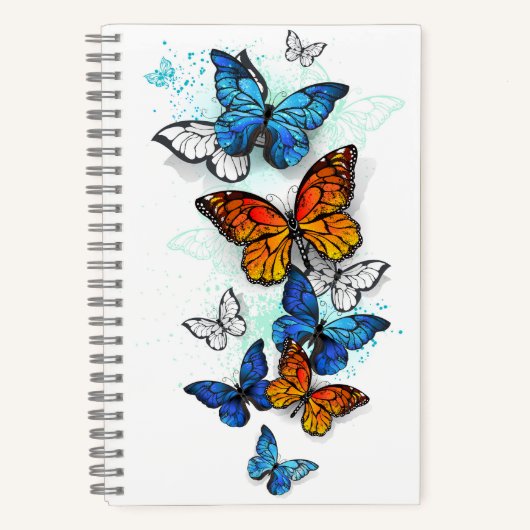 Vliegende Vlinders Morpho en Monarch Notitieboek (Voorkant)