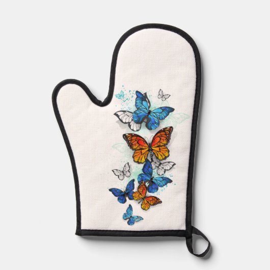 Vliegende Vlinders Morpho en Monarch Ovenwant (Voorkant)