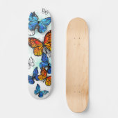 Vliegende Vlinders Morpho en Monarch Persoonlijk Skateboard (Voorkant)