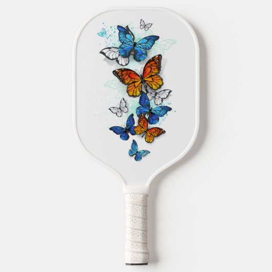 Vliegende vlinders Morpho en Monarch Pickleball Paddle (Voorkant)