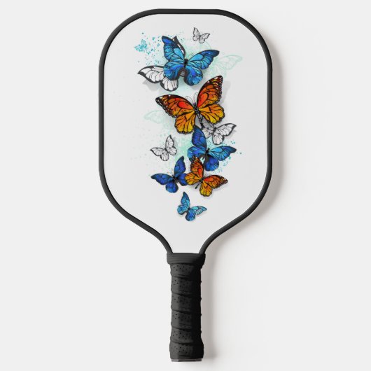 Vliegende Vlinders Morpho en Monarch Pickleball Paddle (Voorkant)