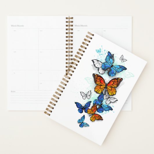 Vliegende Vlinders Morpho en Monarch Planner (Display)
