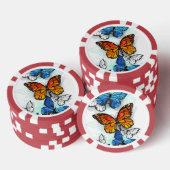 Vliegende Vlinders Morpho en Monarch Poker Chips (Opstapeling)