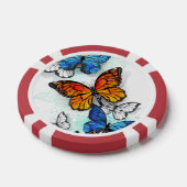 Vliegende Vlinders Morpho en Monarch Poker Chips (Enkel)