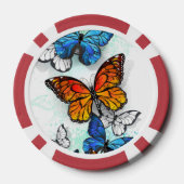 Vliegende Vlinders Morpho en Monarch Poker Chips (Achterkant)