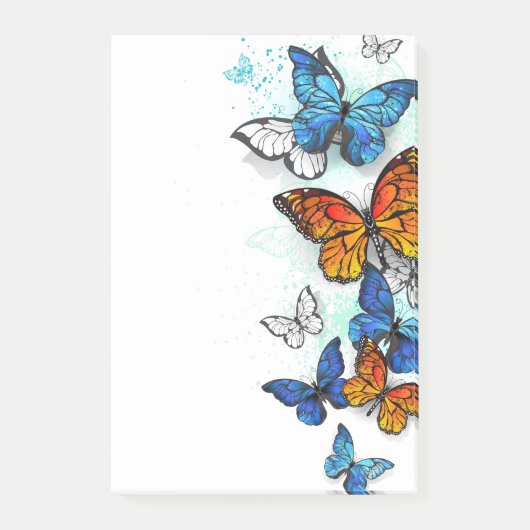 Vliegende Vlinders Morpho en Monarch Post-it® Notes (Voorkant)