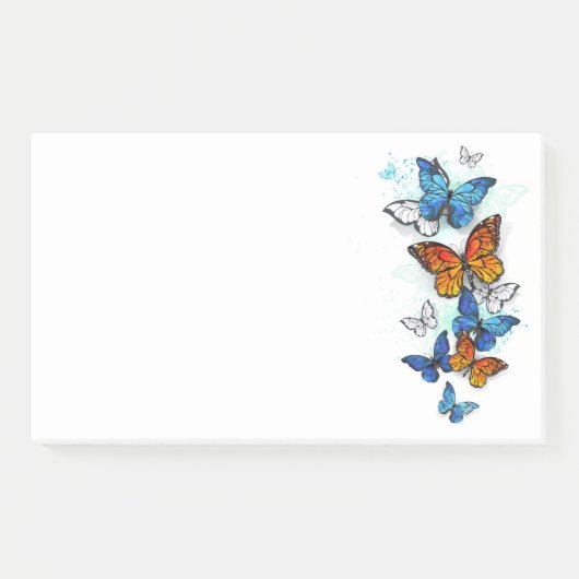 Vliegende Vlinders Morpho en Monarch Post-it® Notes (Voorkant)