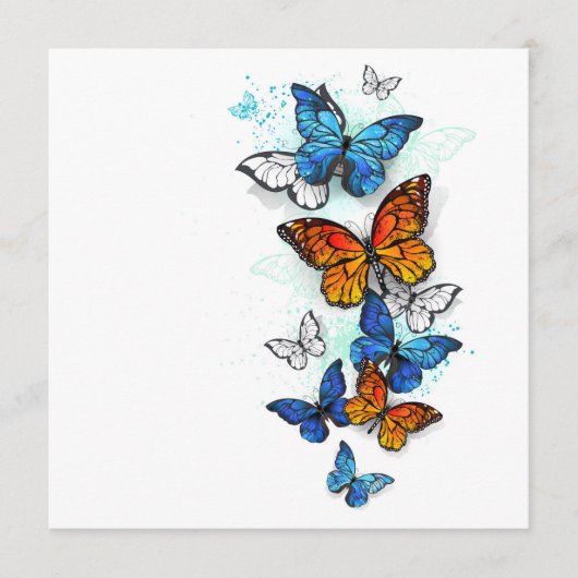 Vliegende Vlinders Morpho en Monarch Programmakaart (Voorkant)