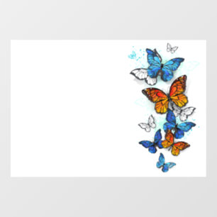 Vliegende Vlinders Morpho en Monarch Raamsticker