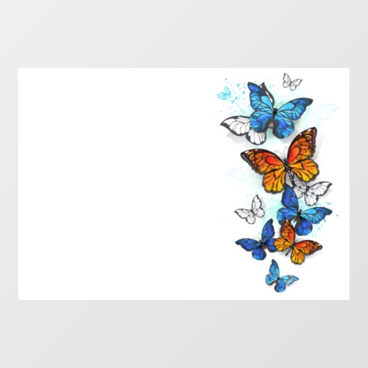 Vliegende Vlinders Morpho en Monarch Raamsticker (Vel)