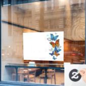 Vliegende Vlinders Morpho en Monarch Raamsticker (Cafe Raam)